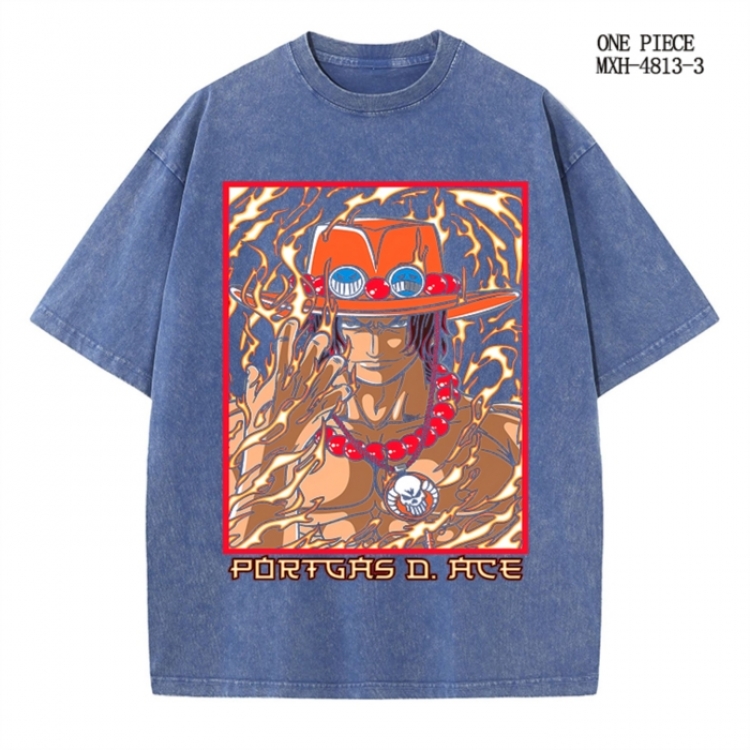 One Piece Anime peripheral pure cotton washed and worn T-shirt from S to 2XL