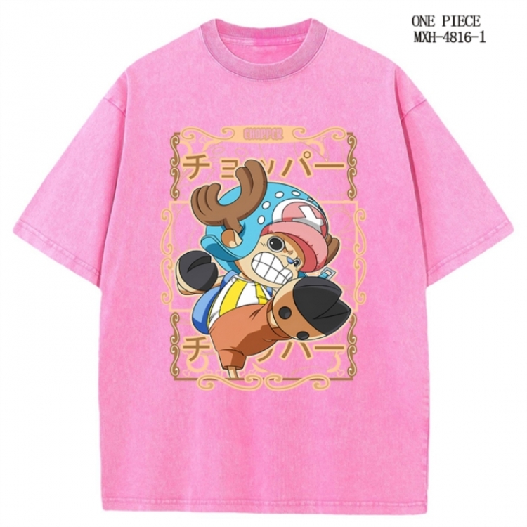 One Piece Anime peripheral pure cotton washed and worn T-shirt from S to 2XL