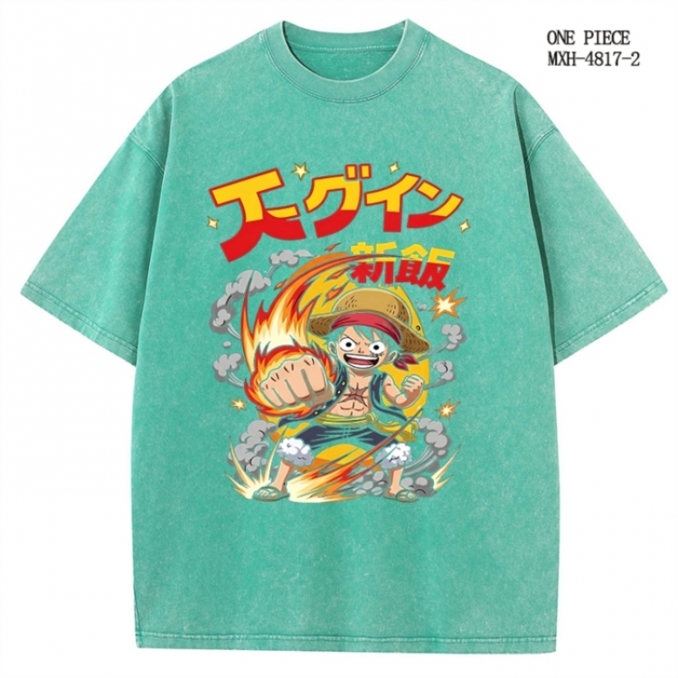 One Piece Anime peripheral pure cotton washed and worn T-shirt from S to 2XL