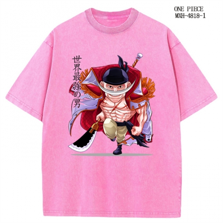 One Piece Anime peripheral pure cotton washed and worn T-shirt from S to 2XL