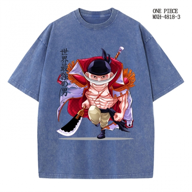 One Piece Anime peripheral pure cotton washed and worn T-shirt from S to 2XL