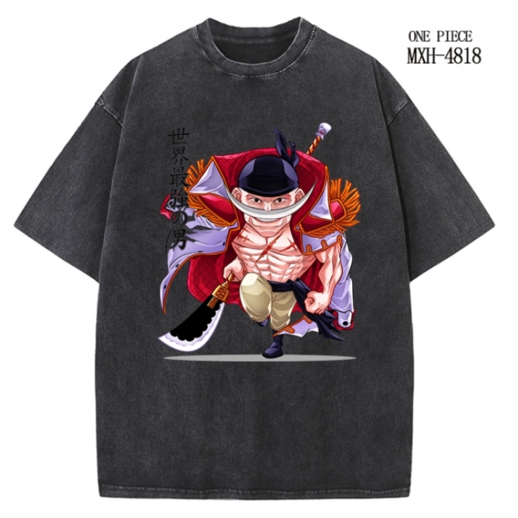 One Piece Anime peripheral pure cotton washed and worn T-shirt from S to 2XL