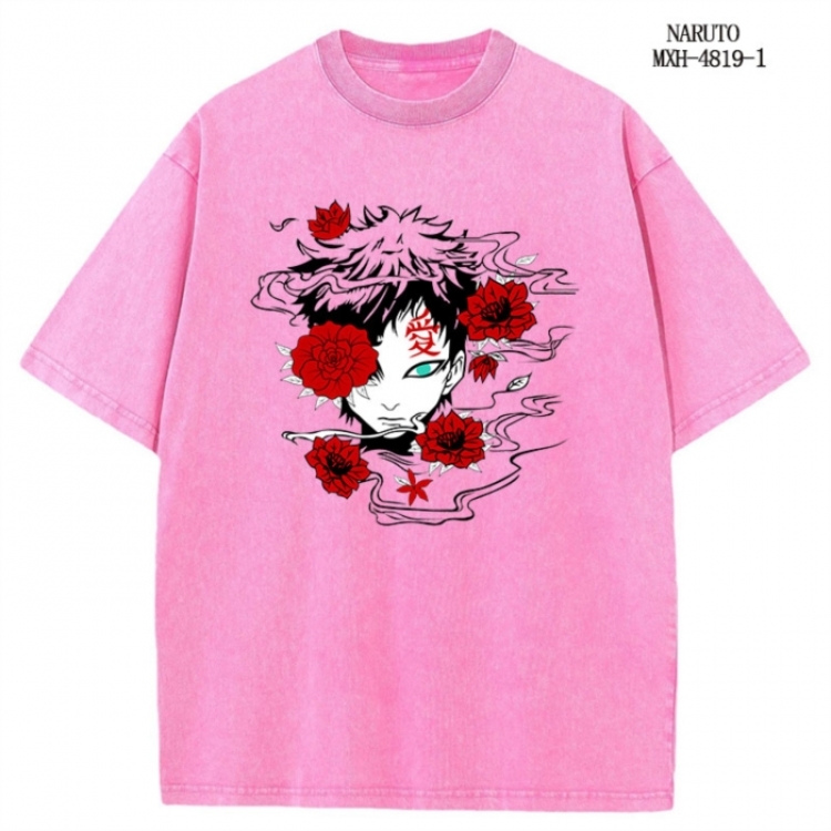 Naruto Anime peripheral pure cotton washed and worn T-shirt from S to 2XL