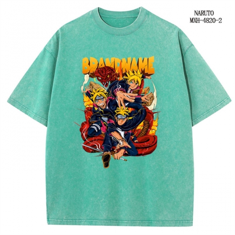 Naruto Anime peripheral pure cotton washed and worn T-shirt from S to 2XL