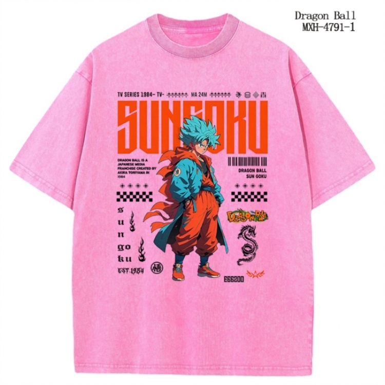 DRAGON BALL Anime peripheral pure cotton washed and worn T-shirt from S to 2XL