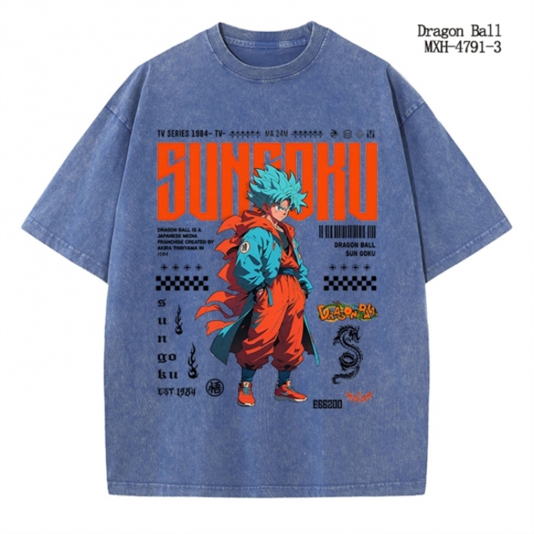DRAGON BALL Anime peripheral pure cotton washed and worn T-shirt from S to 2XL