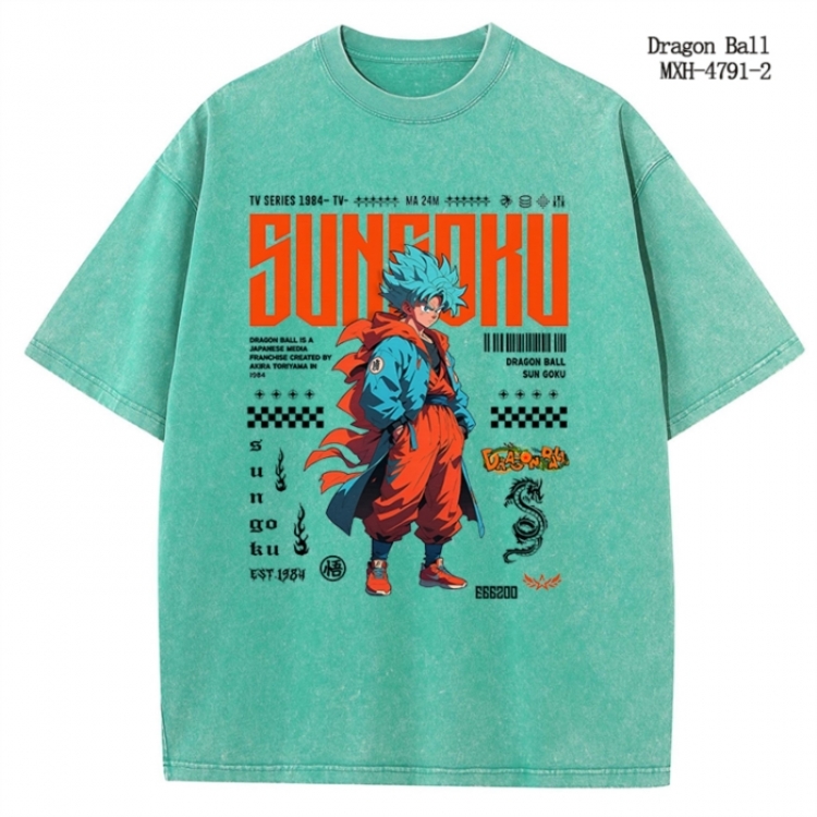 DRAGON BALL Anime peripheral pure cotton washed and worn T-shirt from S to 2XL