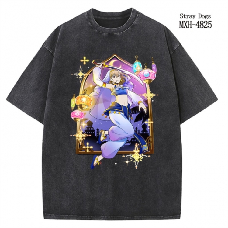 Bungo Stray Dogs Anime peripheral pure cotton washed and worn T-shirt from S to 2XL