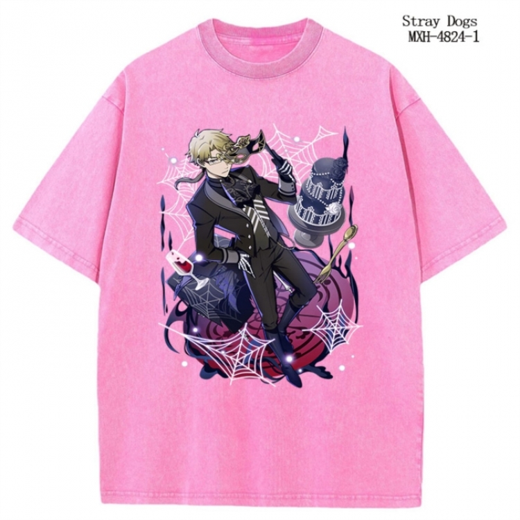 Bungo Stray Dogs Anime peripheral pure cotton washed and worn T-shirt from S to 2XL