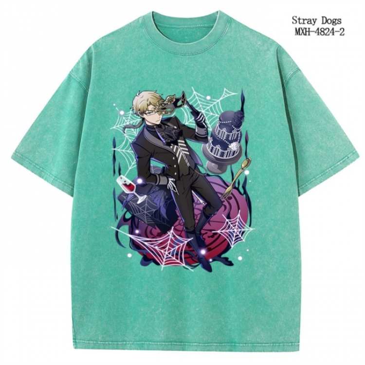 Bungo Stray Dogs Anime peripheral pure cotton washed and worn T-shirt from S to 2XL