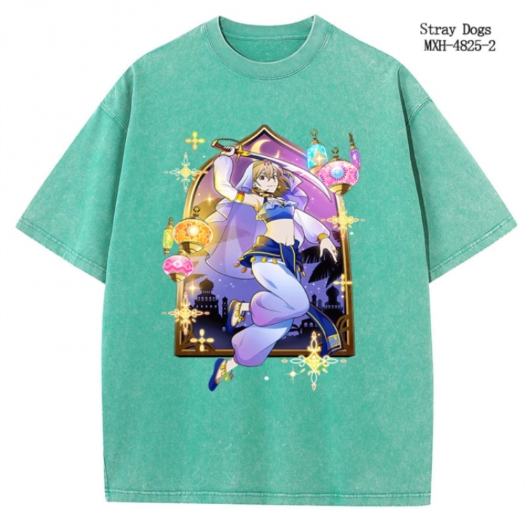 Bungo Stray Dogs Anime peripheral pure cotton washed and worn T-shirt from S to 2XL