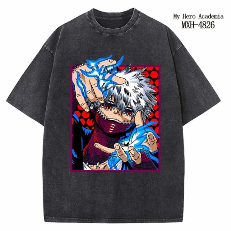 My Hero Academia Anime peripheral pure cotton washed and worn T-shirt from S to 2XL