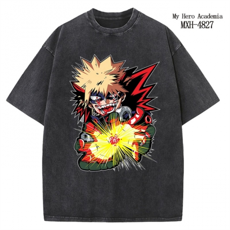 My Hero Academia Anime peripheral pure cotton washed and worn T-shirt from S to 2XL
