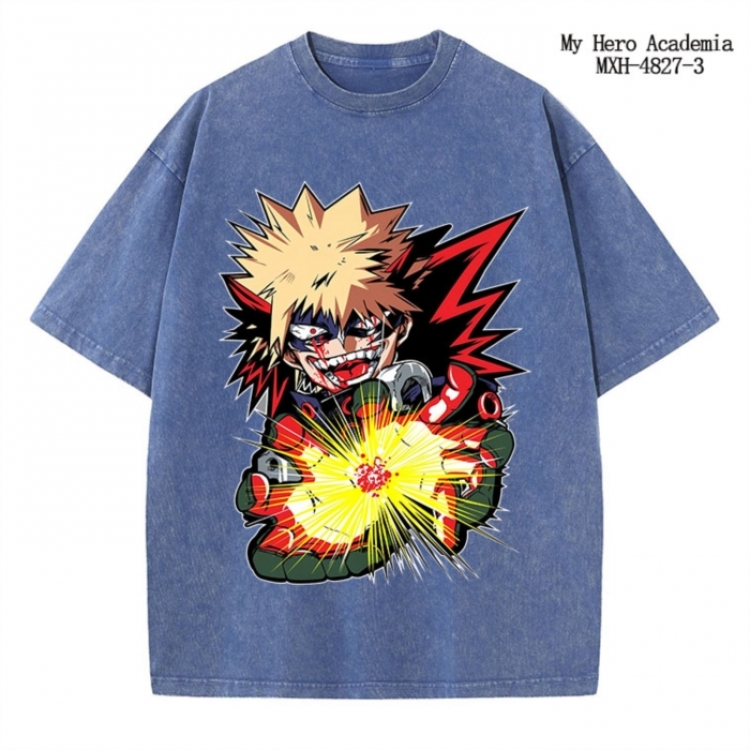 My Hero Academia Anime peripheral pure cotton washed and worn T-shirt from S to 2XL
