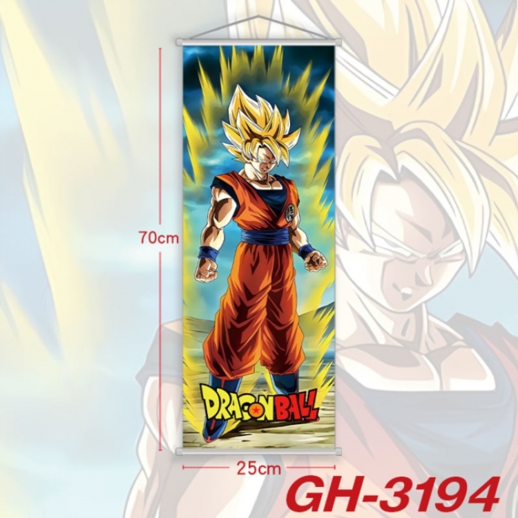 DRAGON BALL Plastic Rod Cloth Small Hanging Canvas Painting Wall Scroll 25x70cm price for 5 pcs