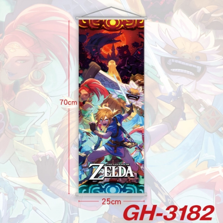 The Legend of Zelda Plastic Rod Cloth Small Hanging Canvas Painting Wall Scroll 25x70cm price for 5 pcs