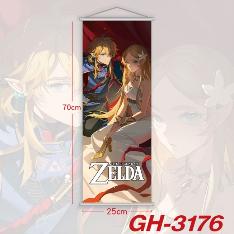 The Legend of Zelda Plastic Rod Cloth Small Hanging Canvas Painting Wall Scroll 25x70cm price for 5 pcs