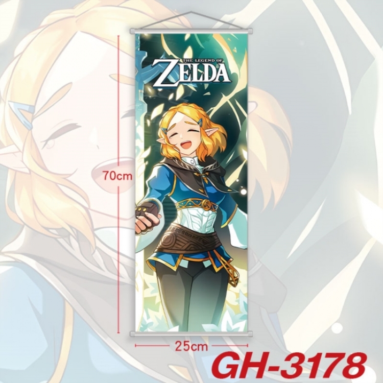 The Legend of Zelda Plastic Rod Cloth Small Hanging Canvas Painting Wall Scroll 25x70cm price for 5 pcs