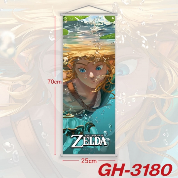 The Legend of Zelda Plastic Rod Cloth Small Hanging Canvas Painting Wall Scroll 25x70cm price for 5 pcs