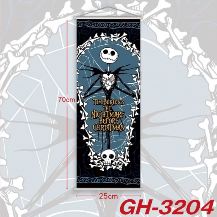 The Nightmare Before Christmas Plastic Rod Cloth Small Hanging Canvas Painting Wall Scroll 25x70cm price for 5 pcs