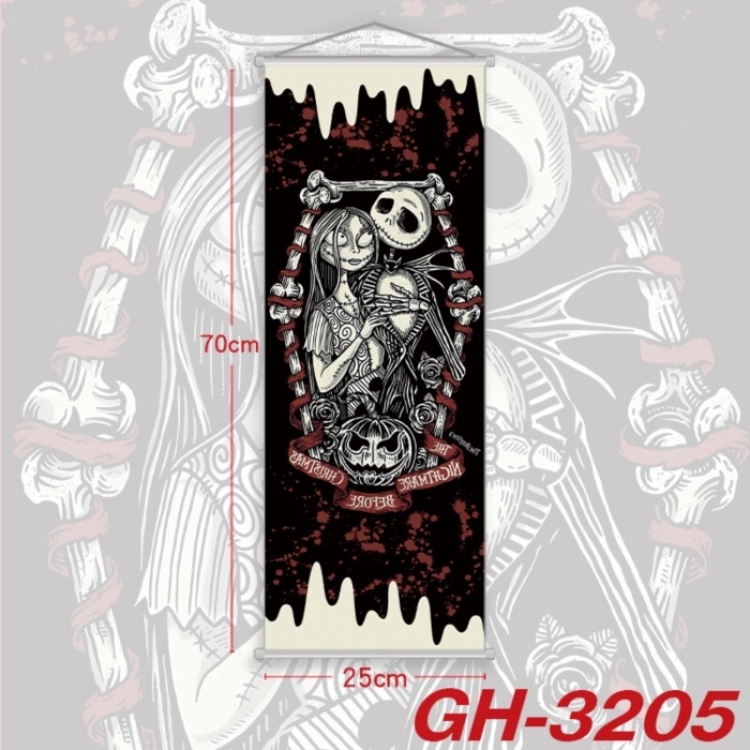 The Nightmare Before Christmas Plastic Rod Cloth Small Hanging Canvas Painting Wall Scroll 25x70cm price for 5 pcs