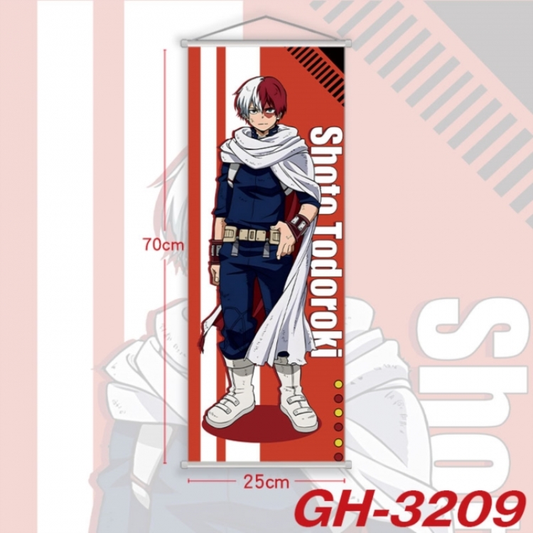 My Hero Academia Plastic Rod Cloth Small Hanging Canvas Painting Wall Scroll 25x70cm price for 5 pcs