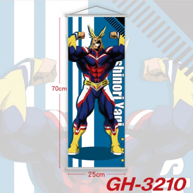 My Hero Academia Plastic Rod Cloth Small Hanging Canvas Painting Wall Scroll 25x70cm price for 5 pcs
