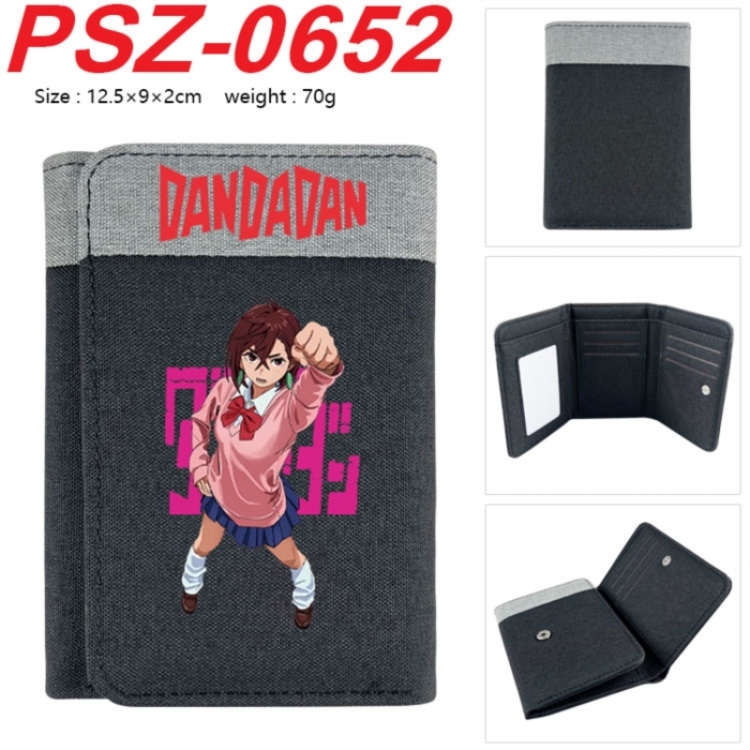 DANDADAN Anime color blocked three fold concealed wallet 12.5X9X2CM 70G