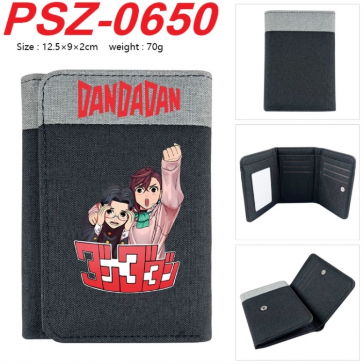 DANDADAN Anime color blocked three fold concealed wallet 12.5X9X2CM 70G