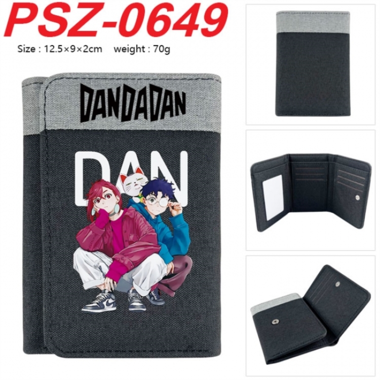 DANDADAN Anime color blocked three fold concealed wallet 12.5X9X2CM 70G