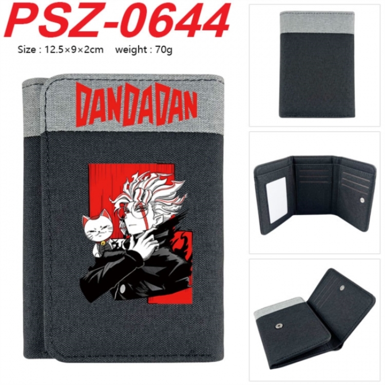 DANDADAN Anime color blocked three fold concealed wallet 12.5X9X2CM 70G