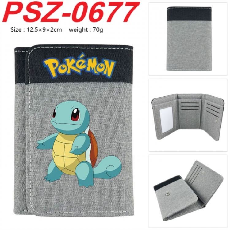 Pokemon Anime color blocked three fold concealed wallet 12.5X9X2CM 70G