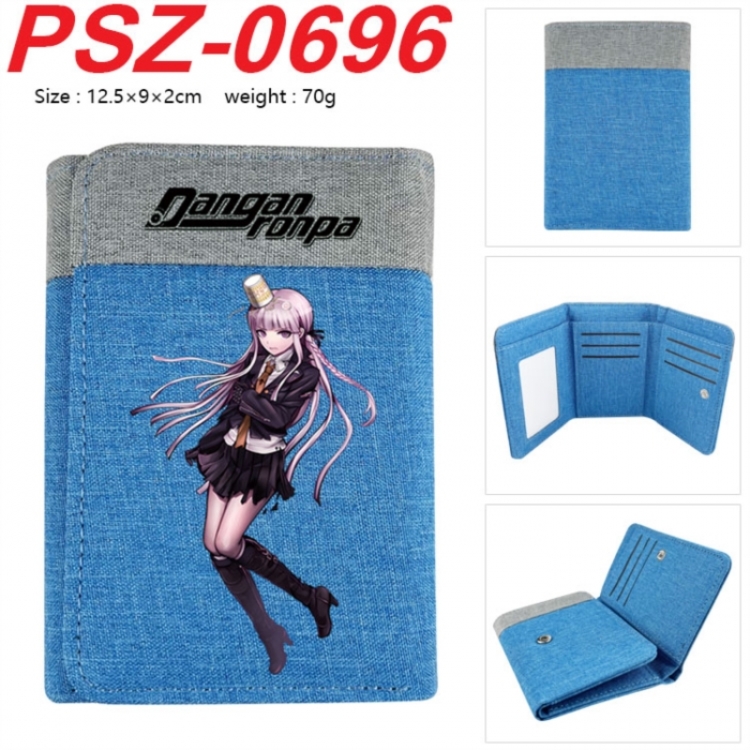 Dangan-Ronpa Anime color blocked three fold concealed wallet 12.5X9X2CM 70G