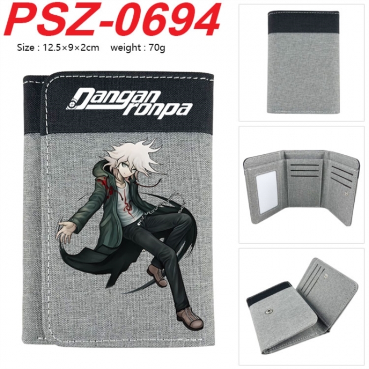 Dangan-Ronpa Anime color blocked three fold concealed wallet 12.5X9X2CM 70G