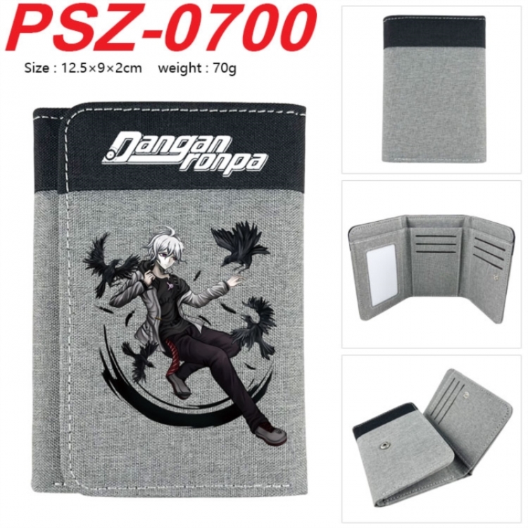 Dangan-Ronpa Anime color blocked three fold concealed wallet 12.5X9X2CM 70G
