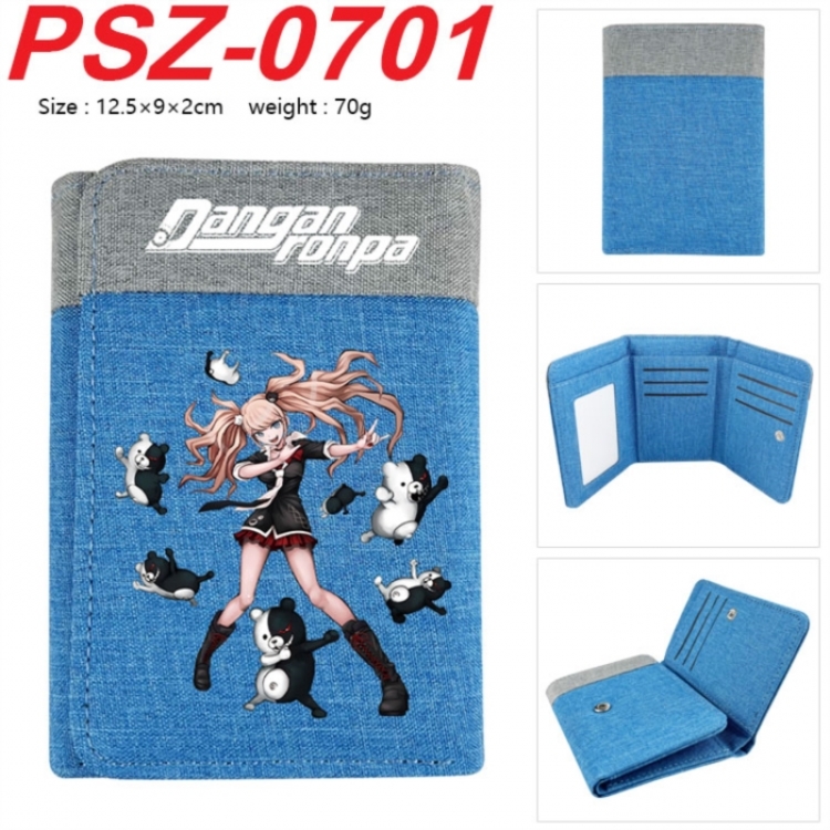 Dangan-Ronpa Anime color blocked three fold concealed wallet 12.5X9X2CM 70G