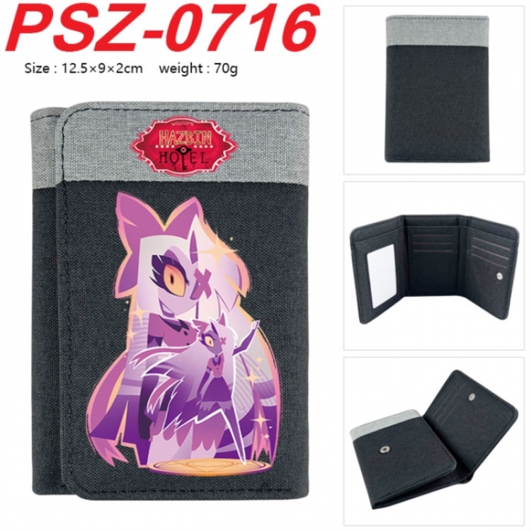 Hazbin Hotel Anime color blocked three fold concealed wallet 12.5X9X2CM 70G