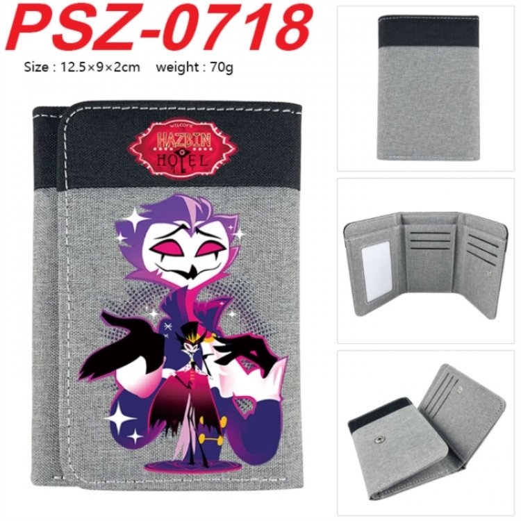 Hazbin Hotel Anime color blocked three fold concealed wallet 12.5X9X2CM 70G