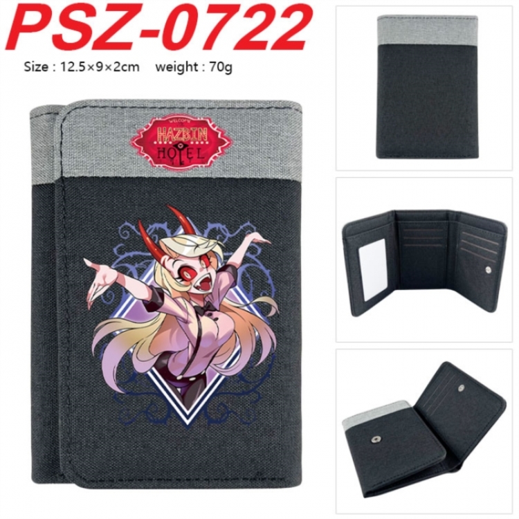Hazbin Hotel Anime color blocked three fold concealed wallet 12.5X9X2CM 70G