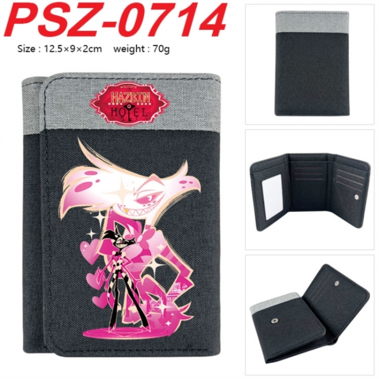 Hazbin Hotel Anime color blocked three fold concealed wallet 12.5X9X2CM 70G