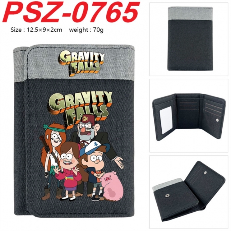 Gravity Falls Anime color blocked three fold concealed wallet 12.5X9X2CM 70G