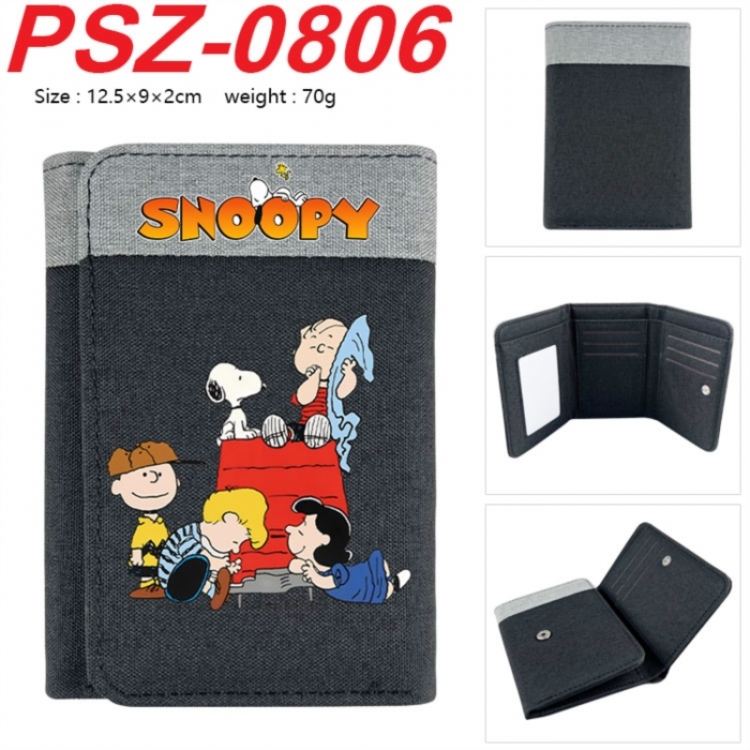 snoopy Anime color blocked three fold concealed wallet 12.5X9X2CM 70G