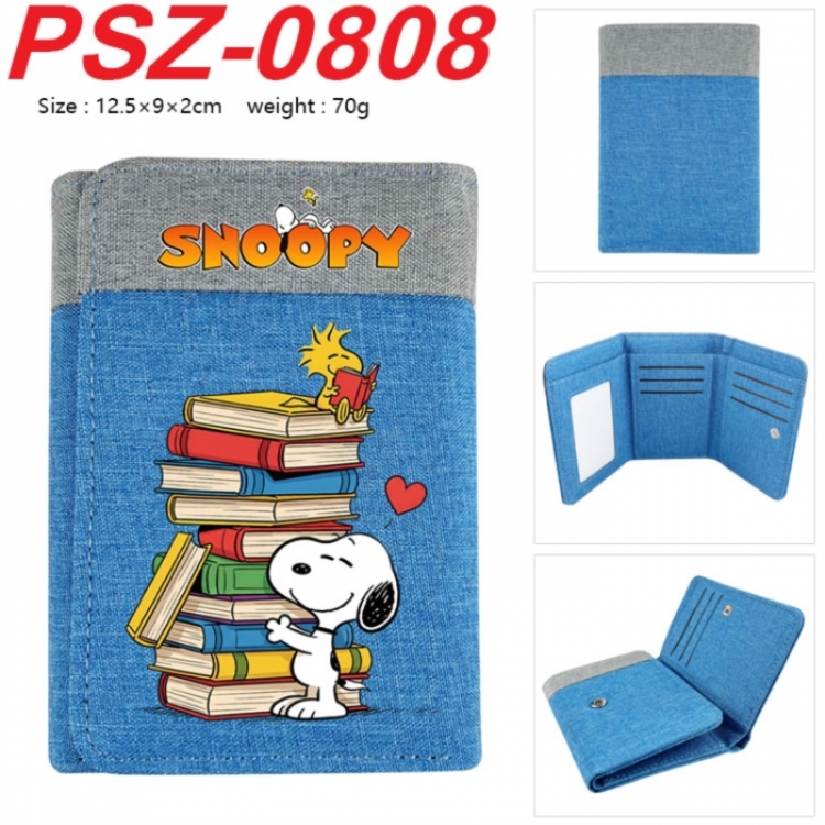 snoopy Anime color blocked three fold concealed wallet 12.5X9X2CM 70G