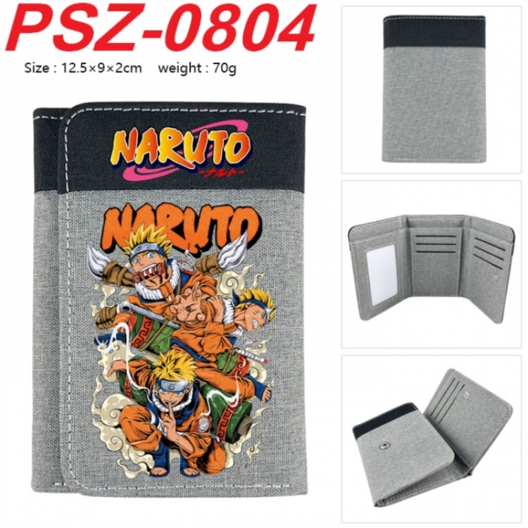 Naruto Anime color blocked three fold concealed wallet 12.5X9X2CM 70G