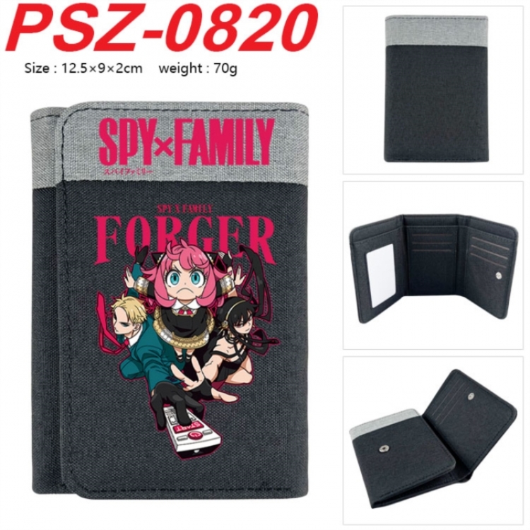 SPY×FAMILY Anime color blocked three fold concealed wallet 12.5X9X2CM 70G