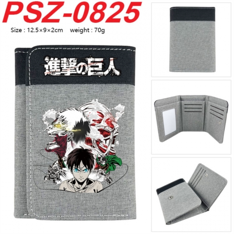 Shingeki no Kyojin Anime color blocked three fold concealed wallet 12.5X9X2CM 70G