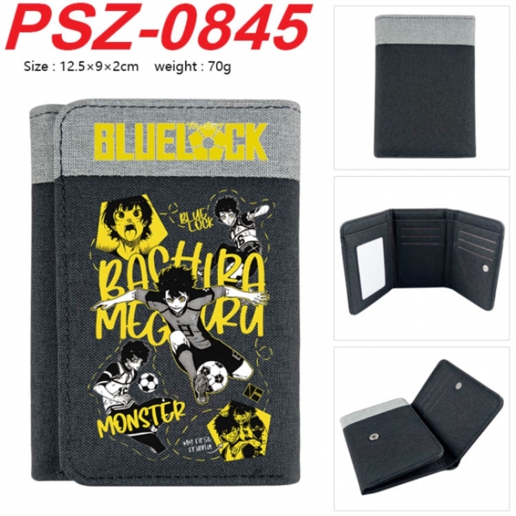 BLUE LOCK Anime color blocked three fold concealed wallet 12.5X9X2CM 70G