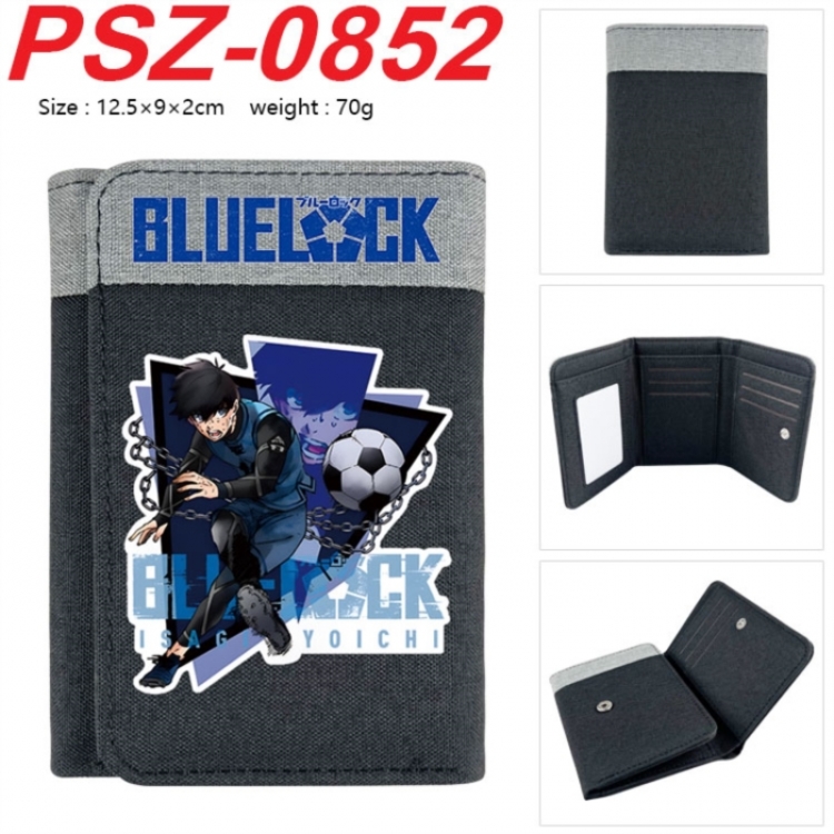 BLUE LOCK Anime color blocked three fold concealed wallet 12.5X9X2CM 70G