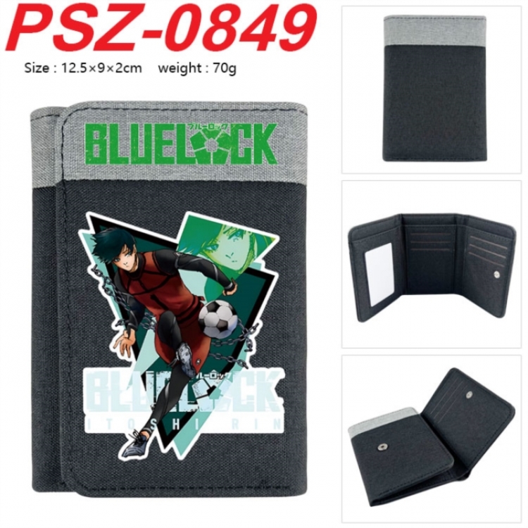 BLUE LOCK Anime color blocked three fold concealed wallet 12.5X9X2CM 70G