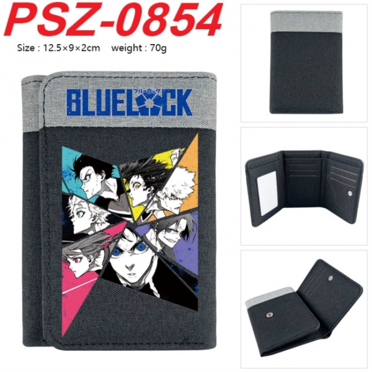 BLUE LOCK Anime color blocked three fold concealed wallet 12.5X9X2CM 70G